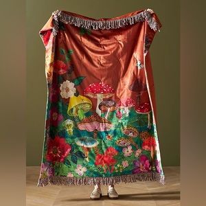 NWT Anthropologie Nathalie Lee Mushroom Throw
